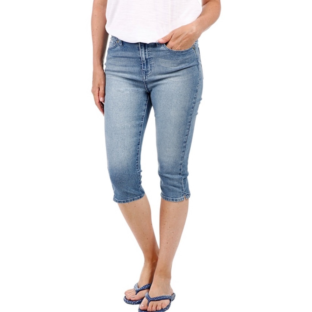 Nwt DIANE GILMAN capri pants pedal pusher with hem slit